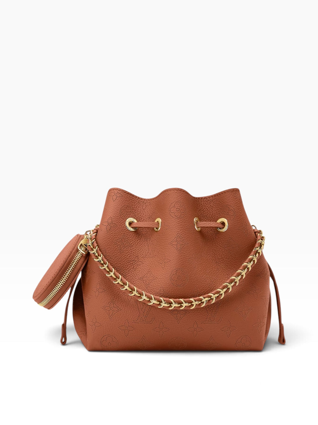 Louis Vuitton Bella Mahina cognac. Perforiertem Mahina Kalbsleder. Besatz aus Kalbsleder