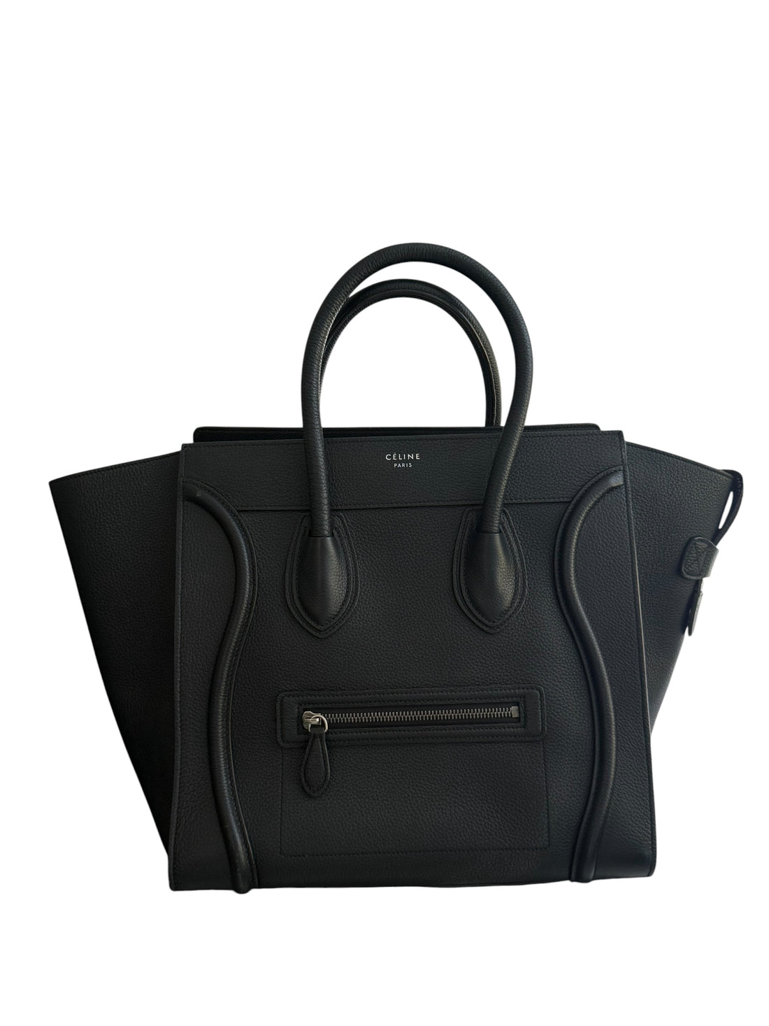 CELINE Mini Luggage Tote Bag Black Leder