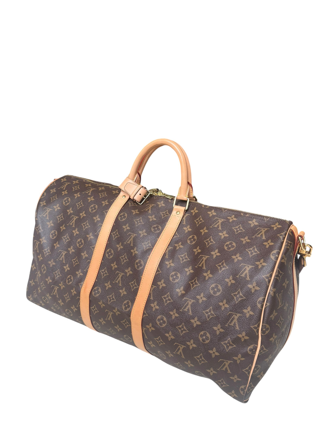 Louis Vuitton Keepall 55 in Monogram Canvas mit abnehmbarem und verstellbarem Schulterriemen