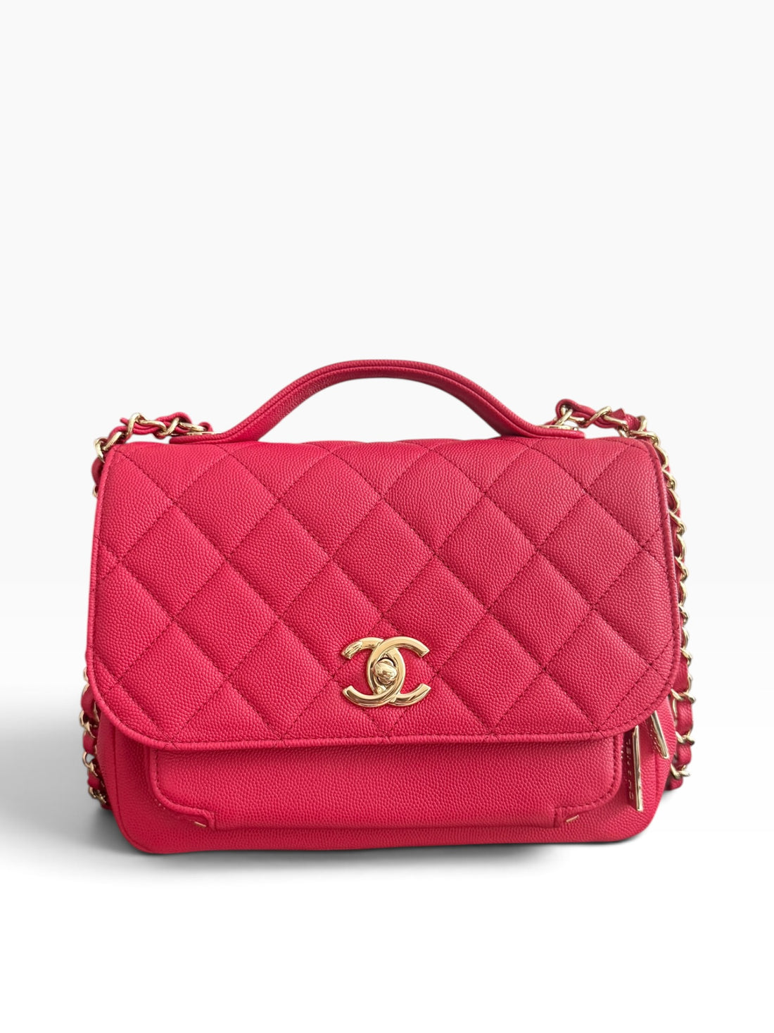 Chanel Business Affinity dans la nuance expressive Framboise en cuir caviar