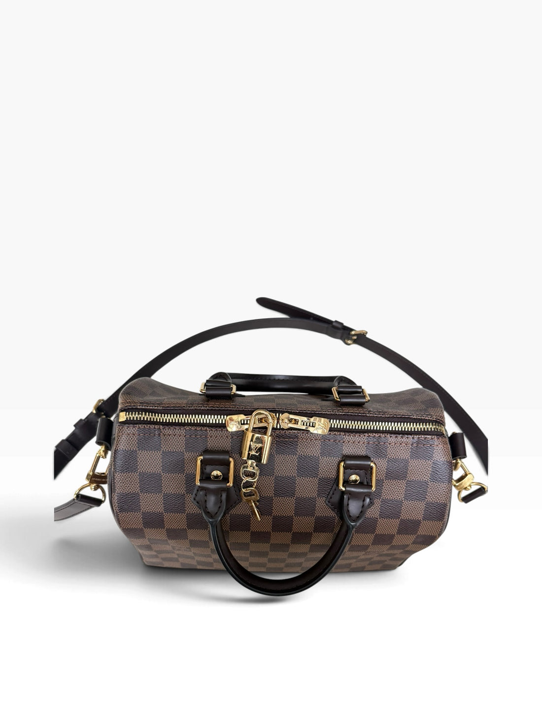 Louis Vuittion Speedy Bandoliere 25 in Damier Ebene.