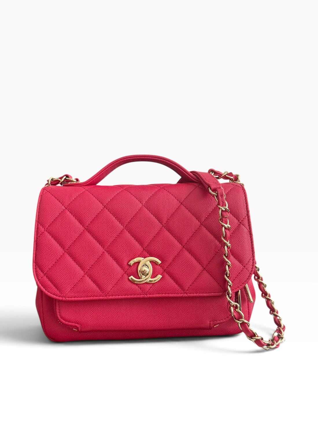 Chanel Business Affinity dans la nuance expressive Framboise en cuir caviar