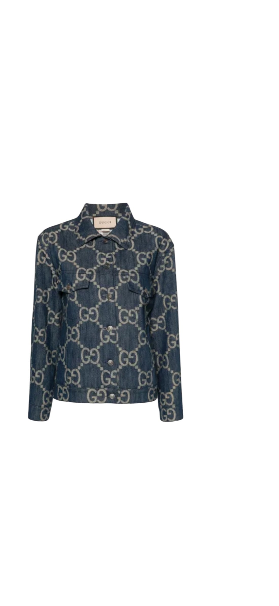 Gucci GG Jumbo Oversized Jeansjacke Grösse M. Blau/Beige