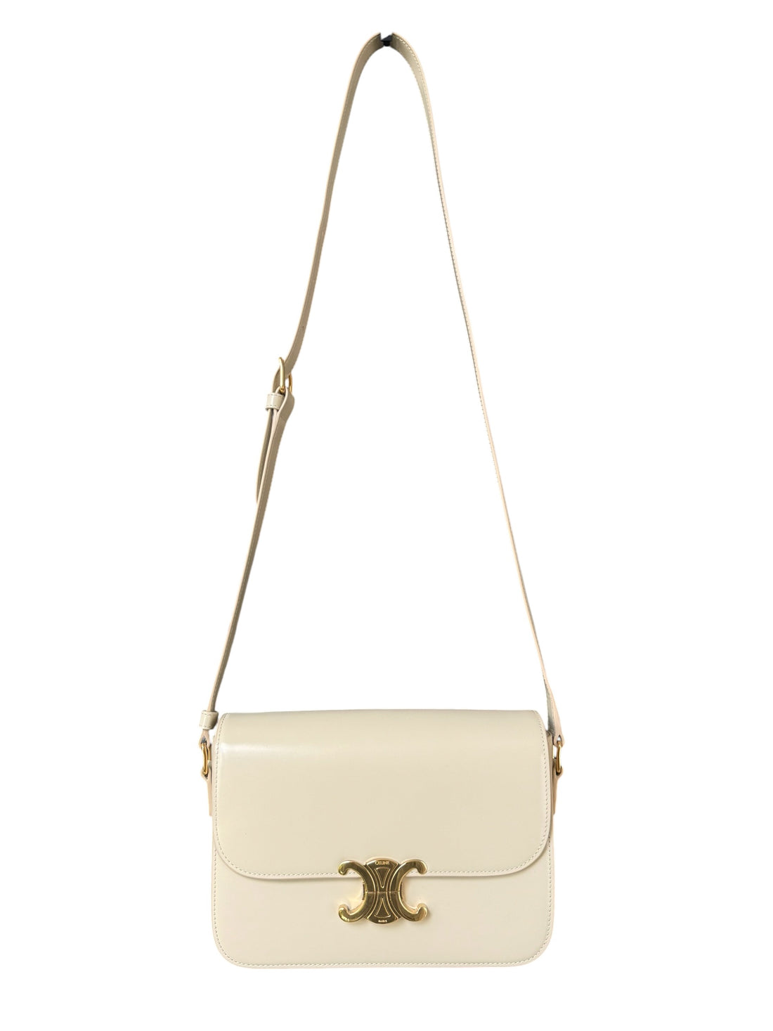 Celine klassische Triomphe Tasche aus glänzendem Kalbleder.