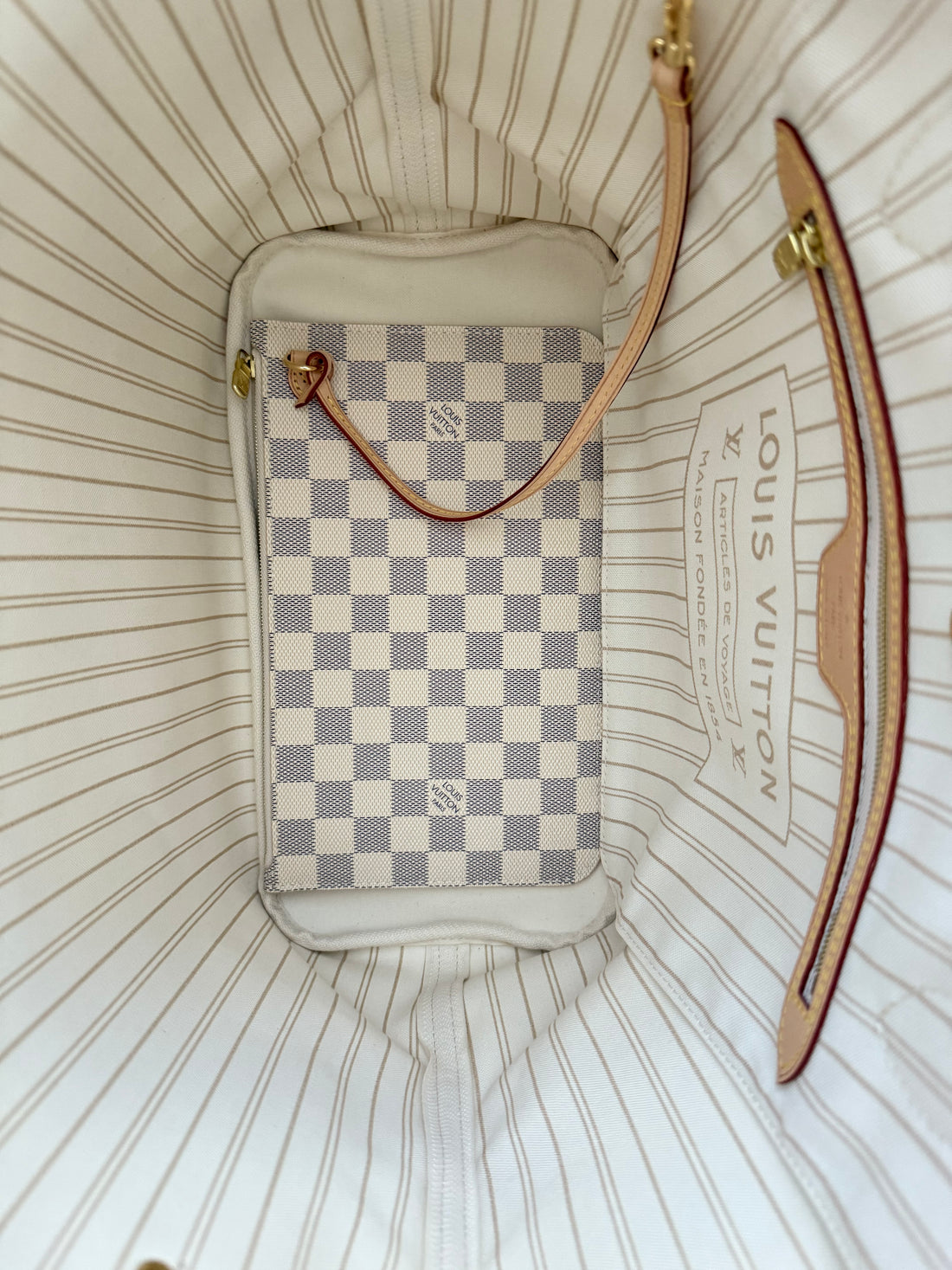 Louis Vuitton Neverfull MM Damier Azur Canvas rose beige