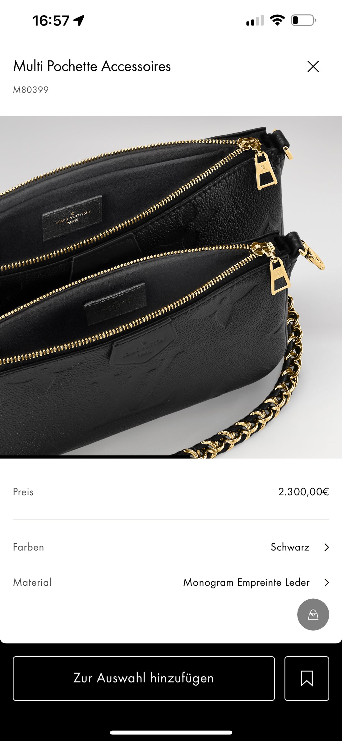 Louis Vuitton Multi Pochette Monogram Empreinte Black
