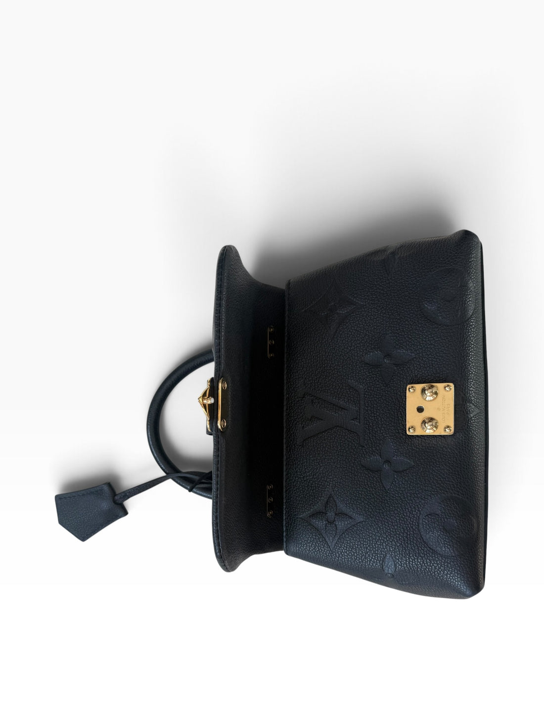 Louis Vuitton Madeleine BB aus schwarzem genarbtem Monogram Empreinte Rindsleder.