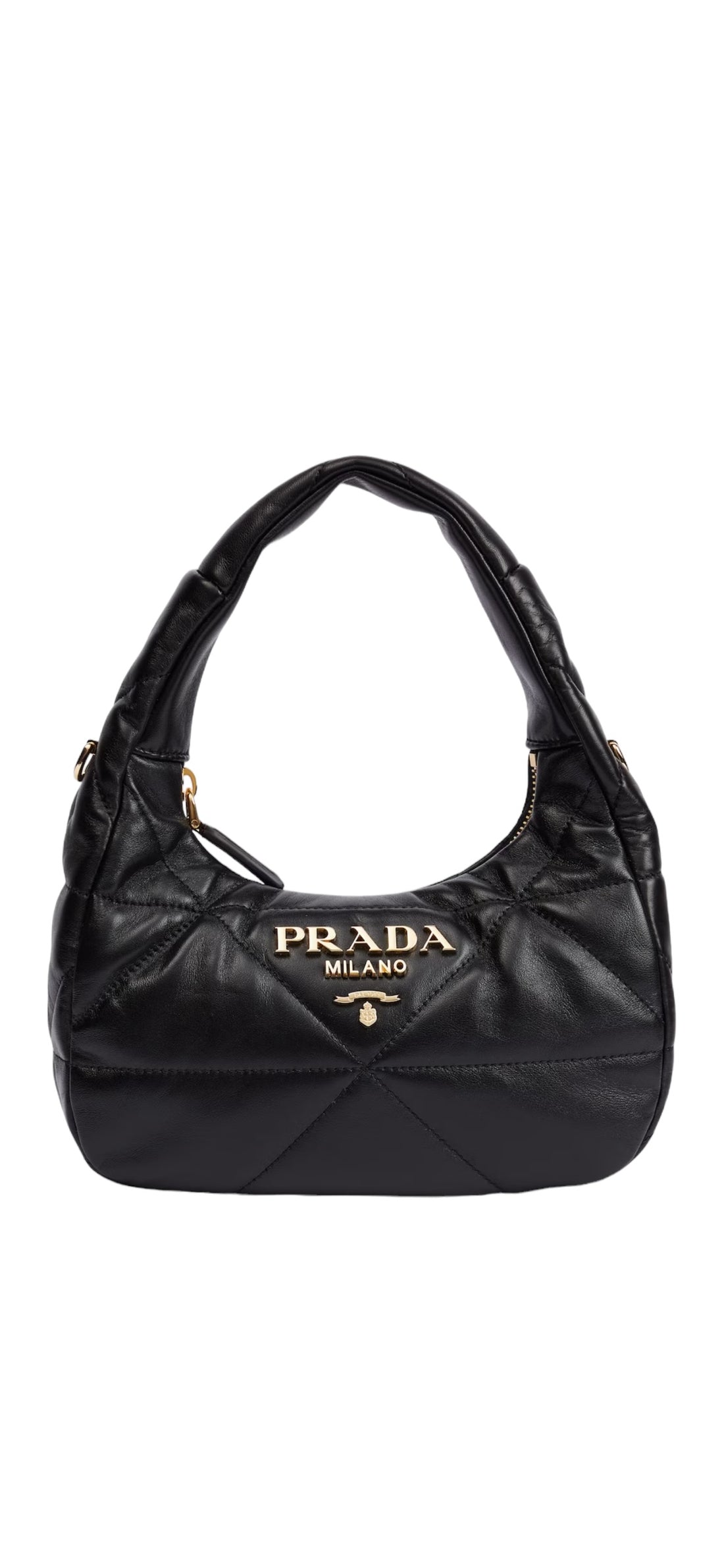 PRADA Mini Tote Bag aus schwarzem Lammleder