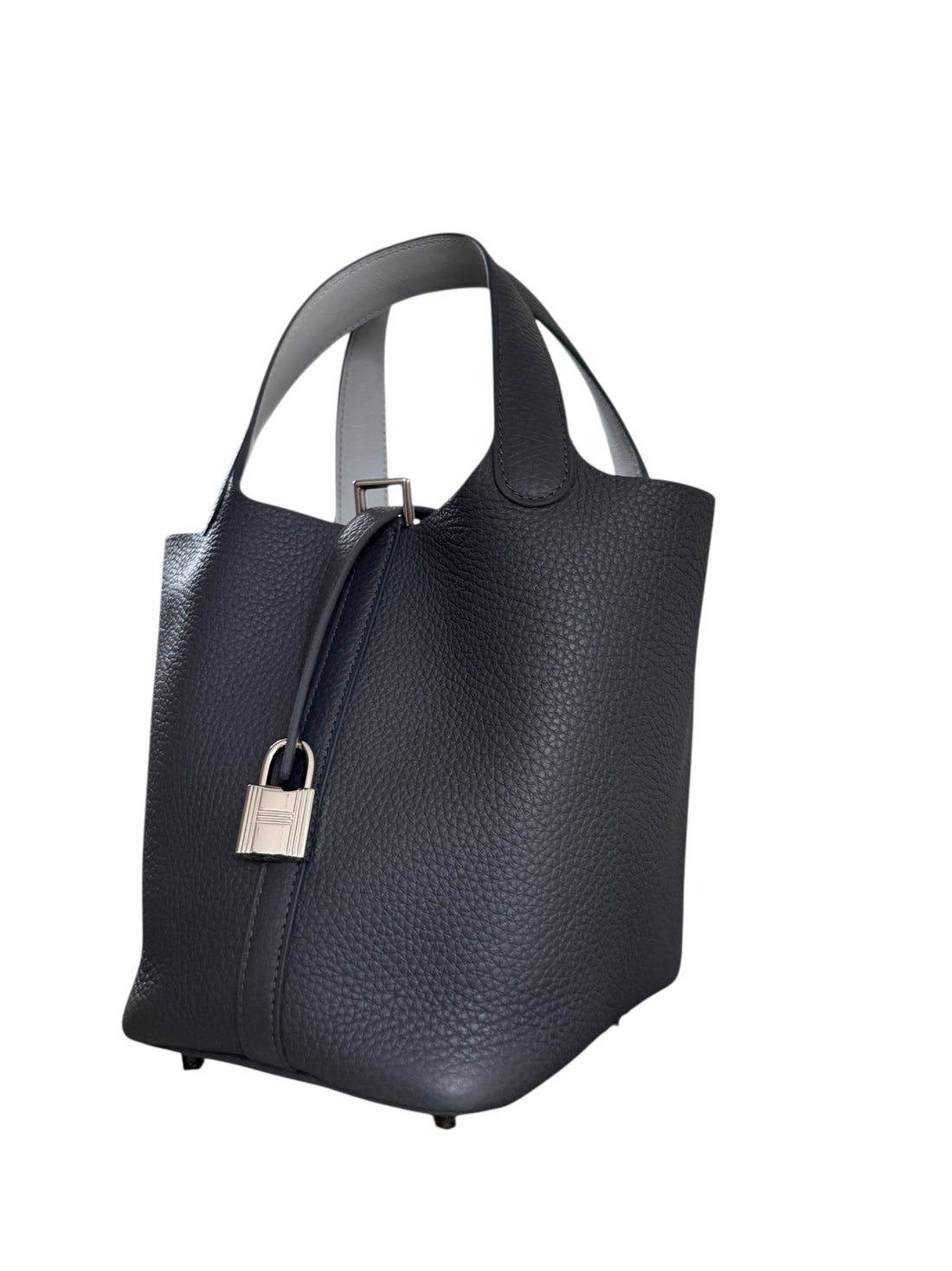 Hermès Picotin 18 Eclat in Ardoise / Gris Platine aus Taurillon Clemence Leder.