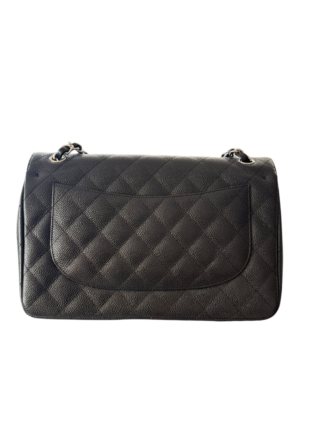Chanel Classic Timeless Jumbo Double Flap Bag aus schwarzem Caviarleder