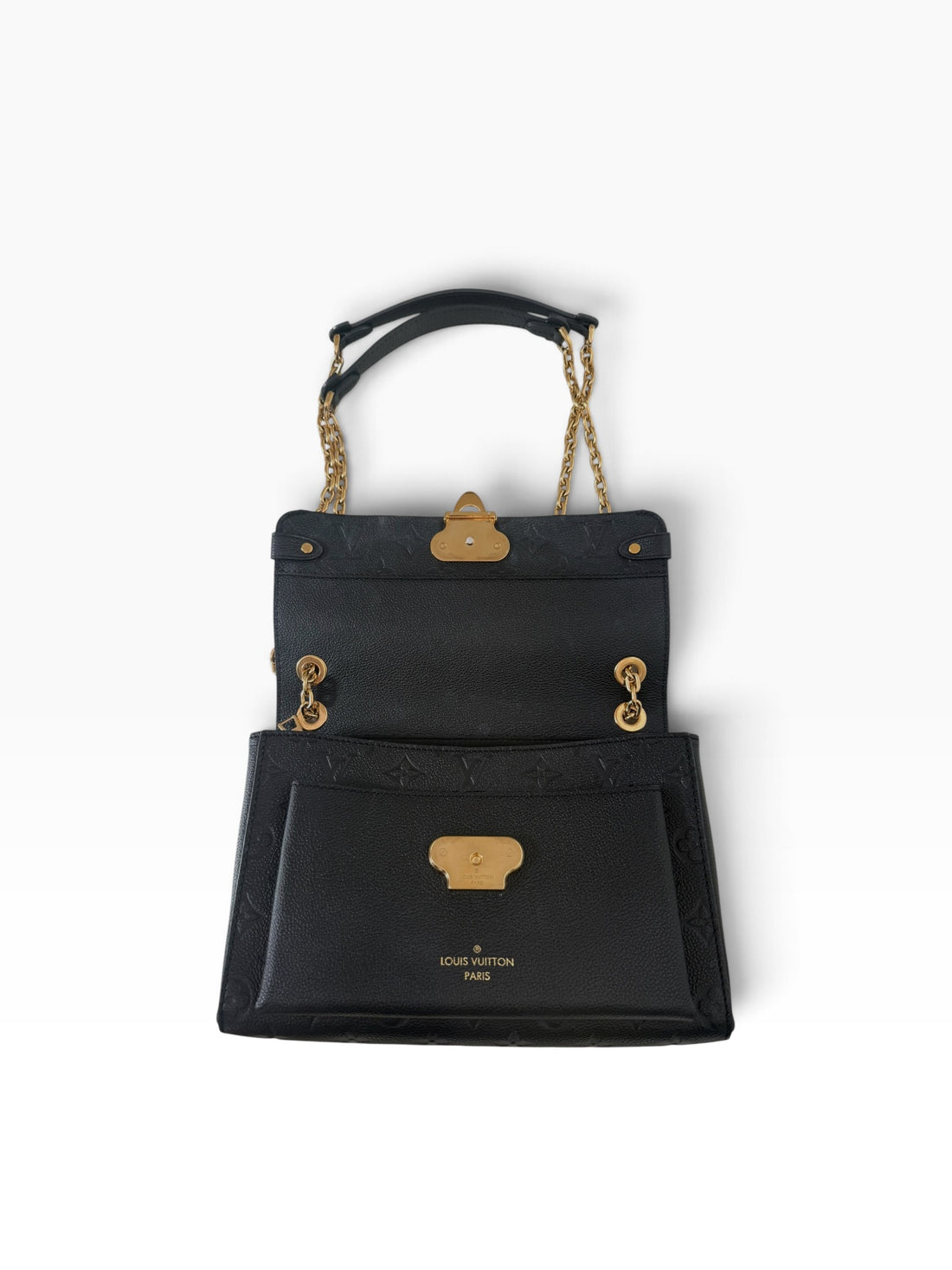 Louis Vuitton Vavin aus schwarzem, geprägtem, geschmeidigem und genarbtem Rindsleder