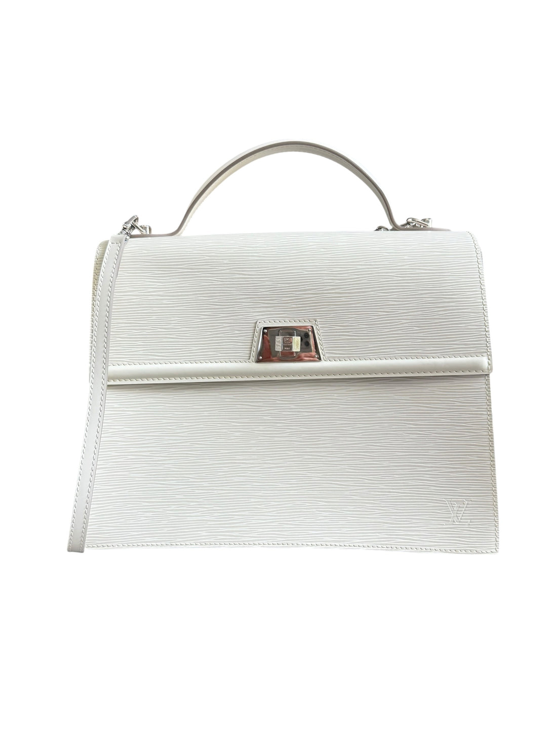 Louis Vuitton Sevigne aus EPI Leder in der Farbe Kreideweiss.