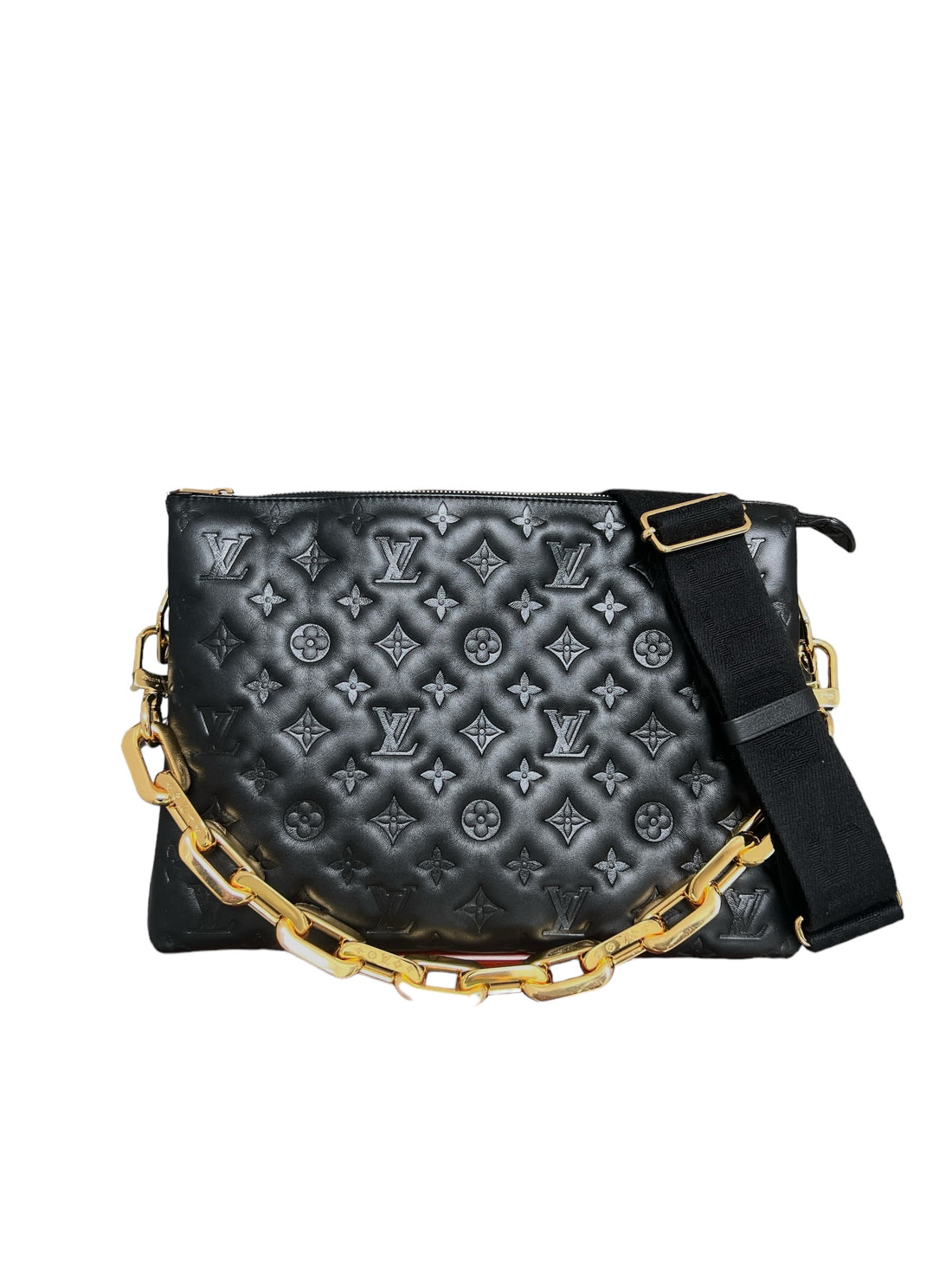 Louis Vuitton Coussin MM aus schwarzem Lammleder