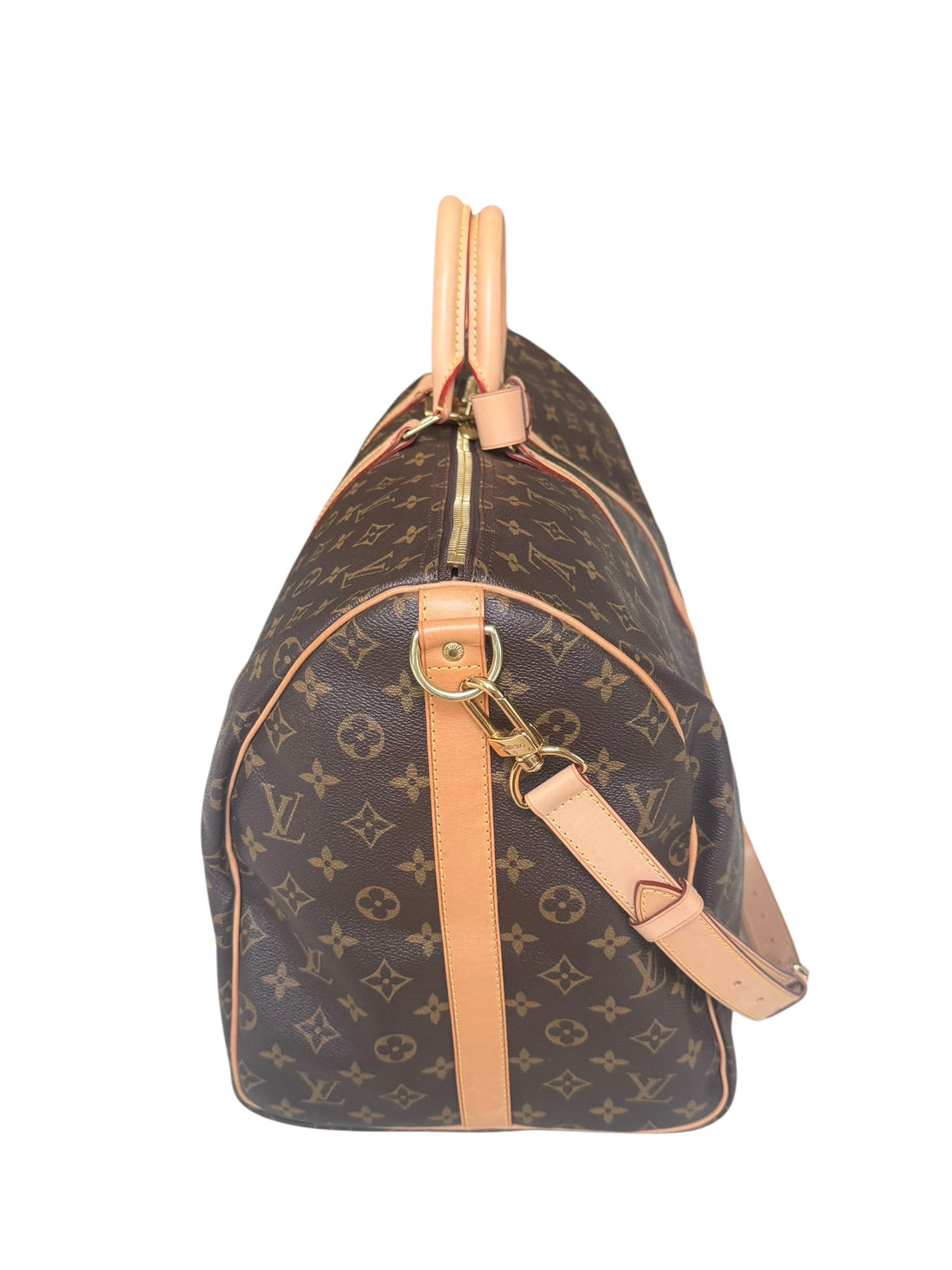 Louis Vuitton Keepall 55 in Monogram Canvas mit abnehmbarem und verstellbarem Schulterriemen