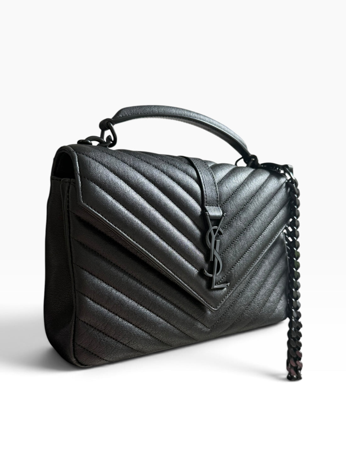 Borsa YSL Saint Laurent College Medium tutta nera (all black)