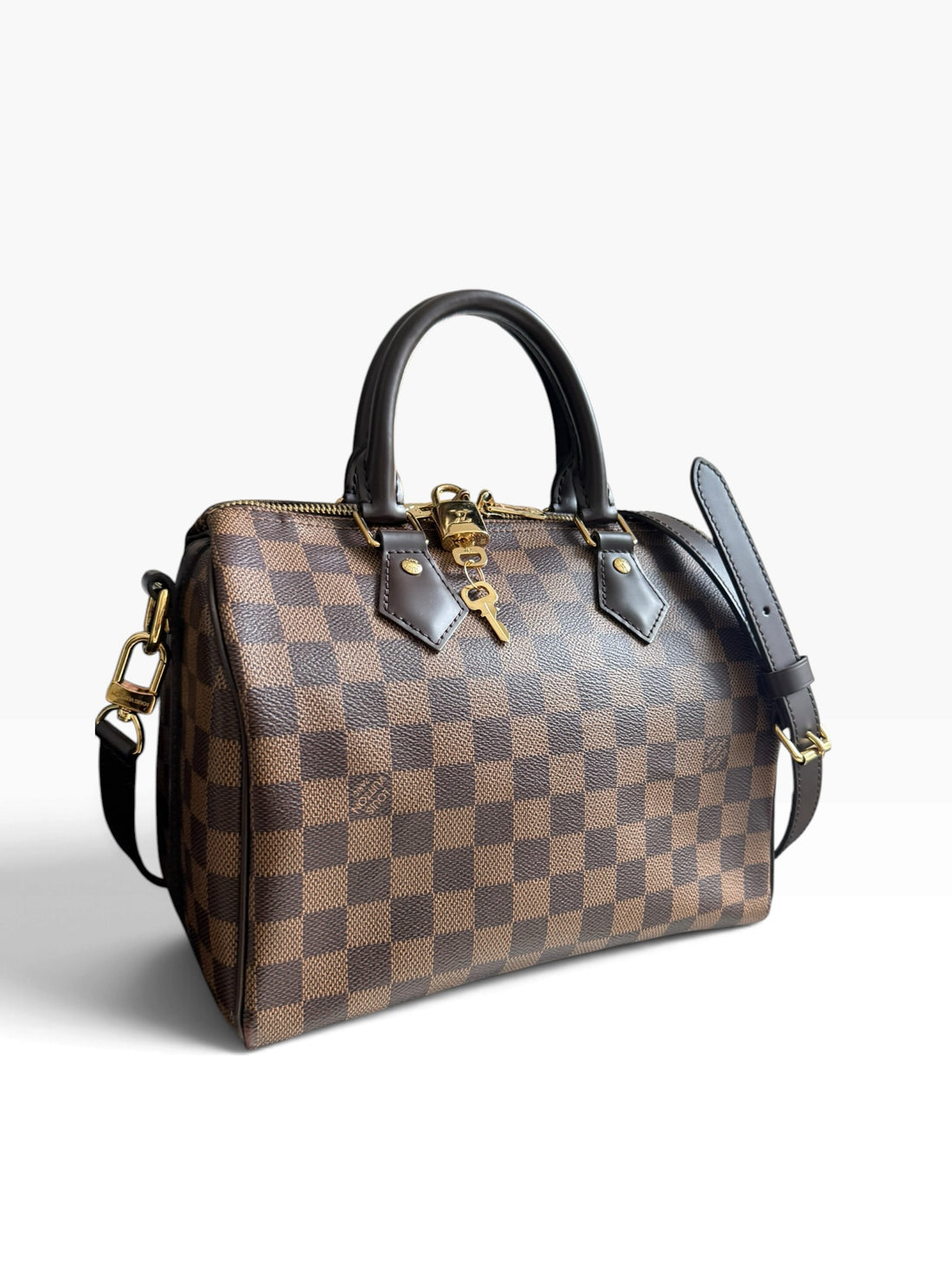 Louis Vuittion Speedy Bandoliere 25 in Damier Ebene.