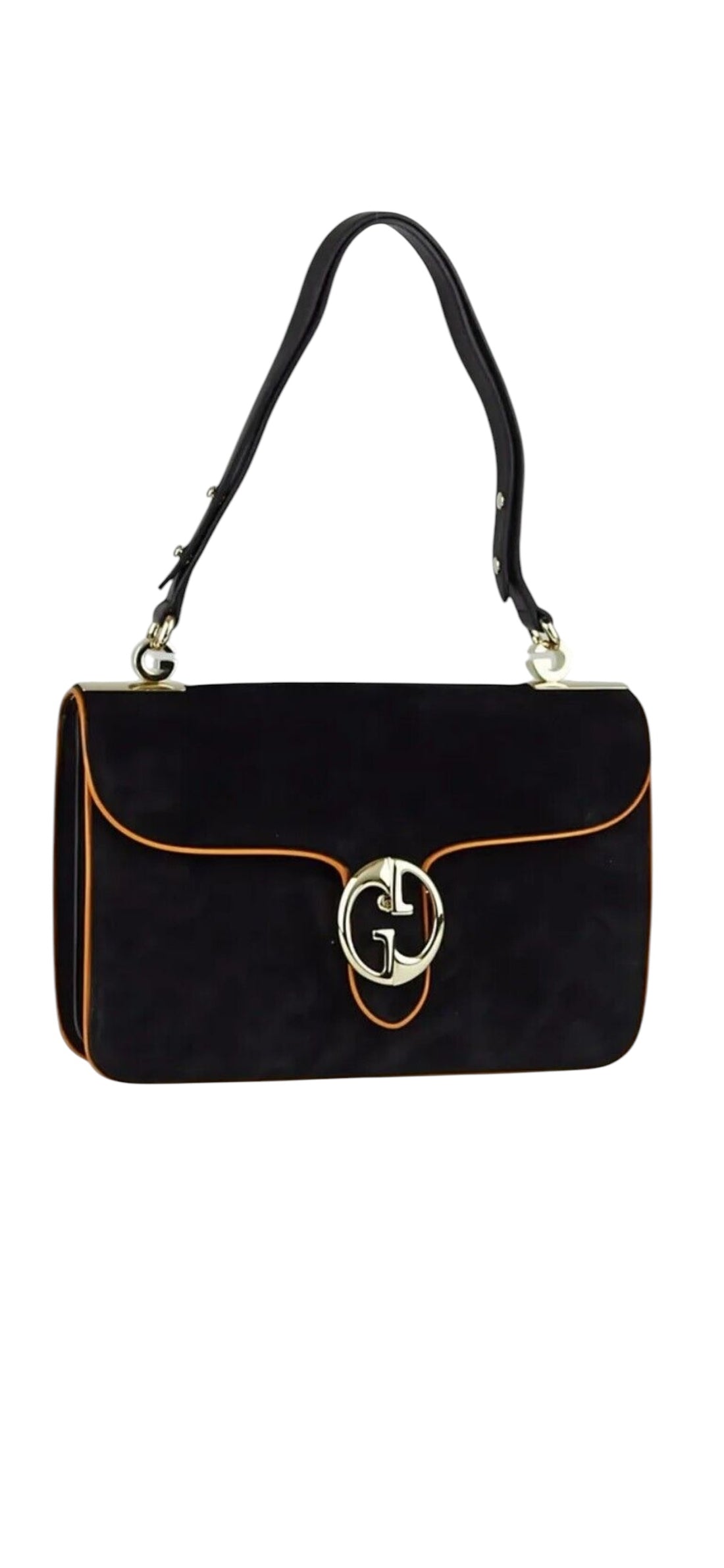 Gucci Flap Bag aus schwarzem Wildleder SUEDE