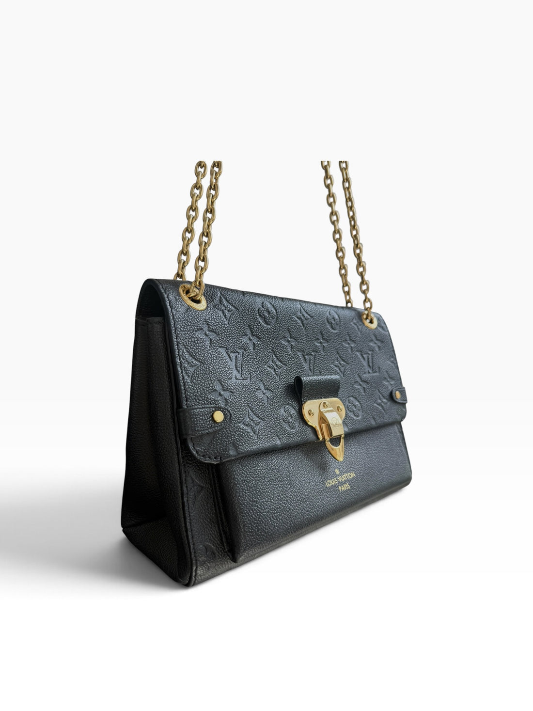 Louis Vuitton Vavin aus schwarzem, geprägtem, geschmeidigem und genarbtem Rindsleder