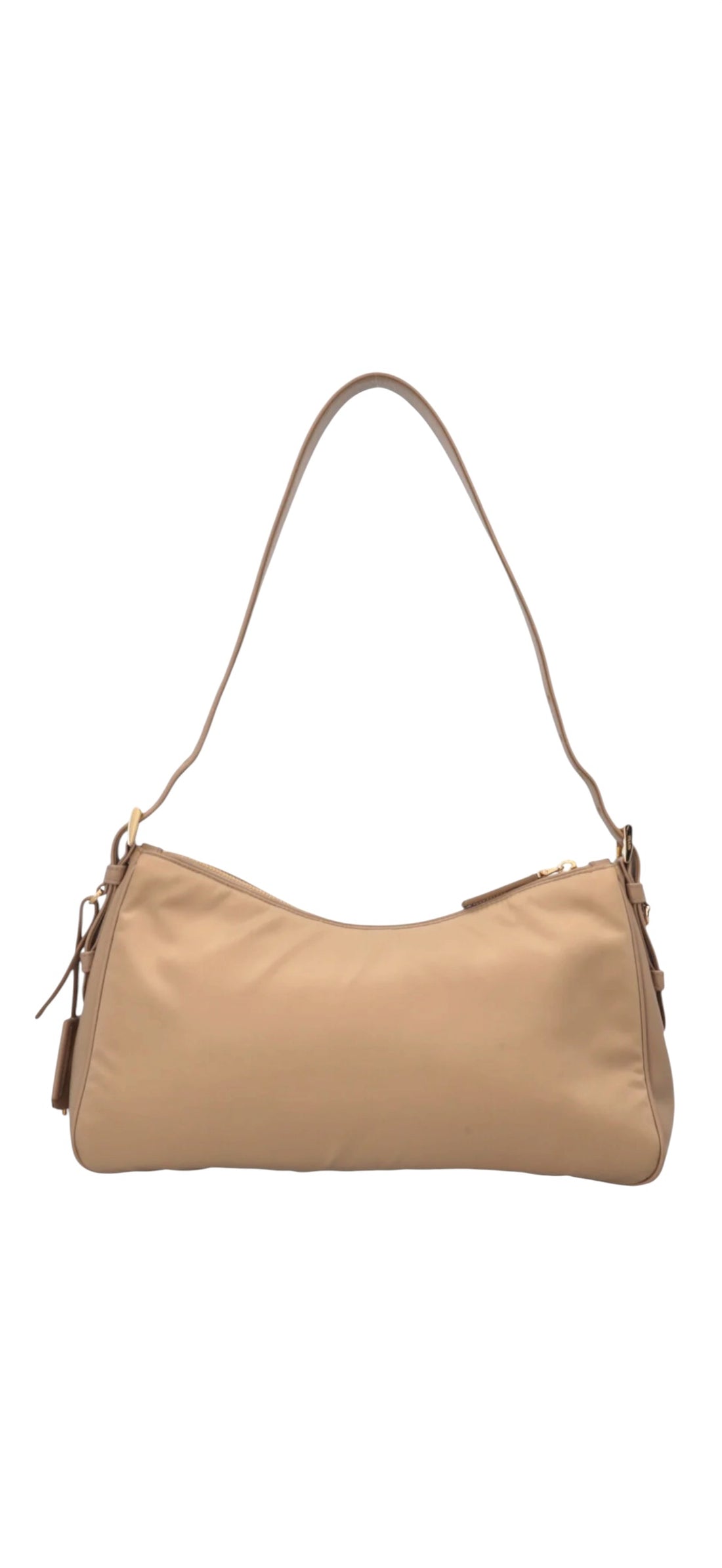 Prada Aimee Large Schultertasche in beige Nylon