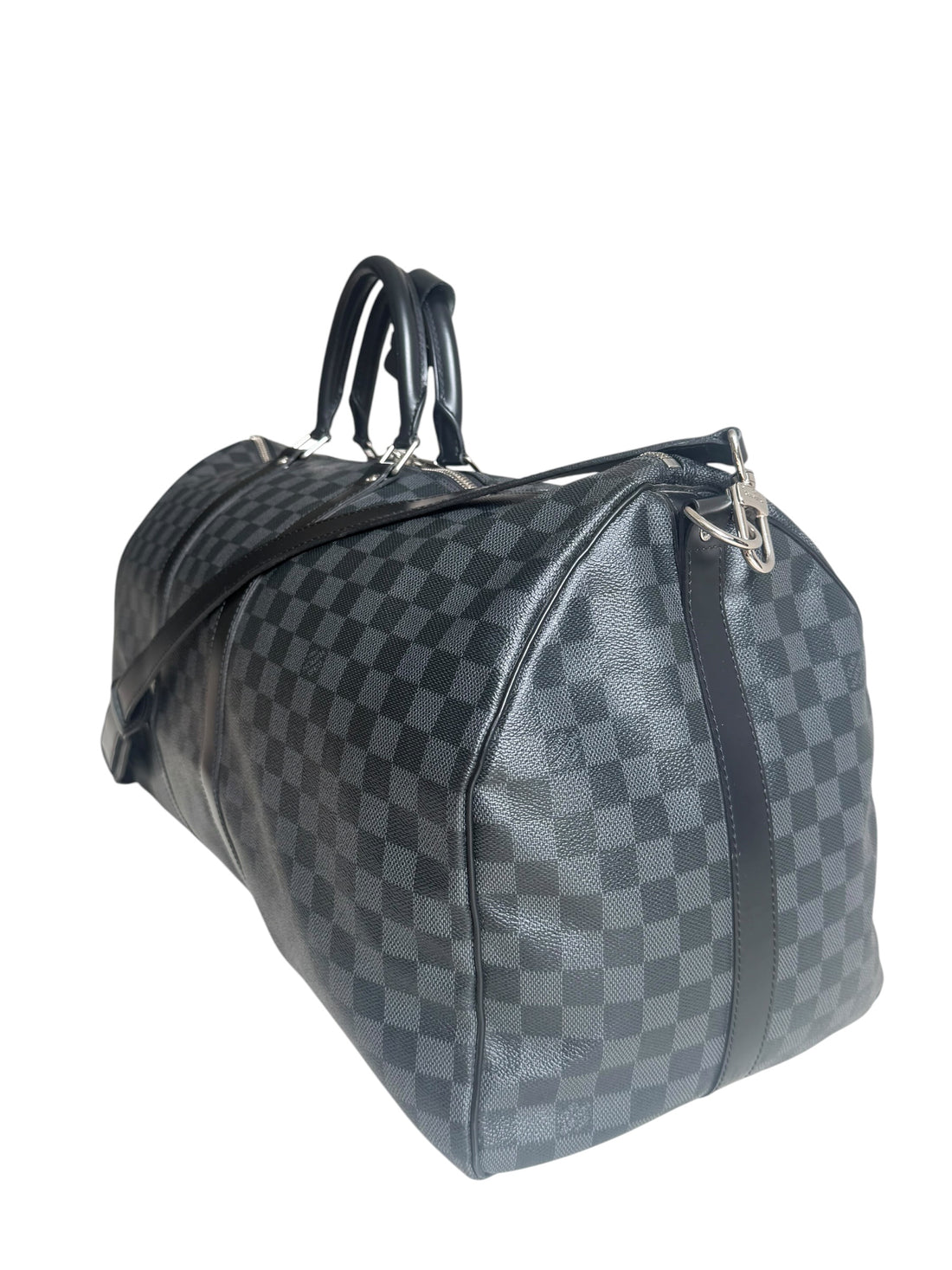 Louis Vuitton Keepall 55 in Damier Graphite Canvas.