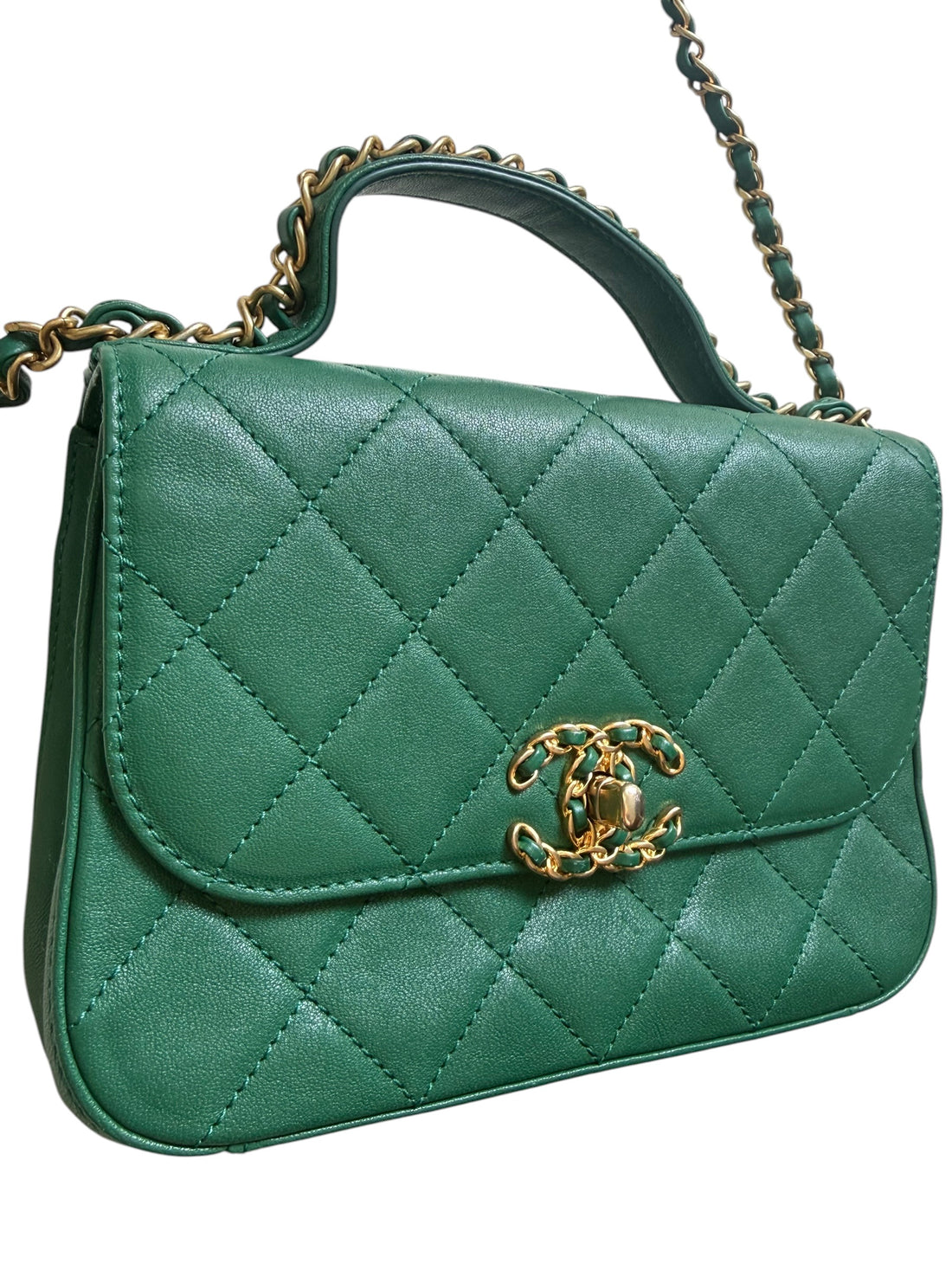 Chanel Chain Infinity 19 Top Handle in der Farbe grün