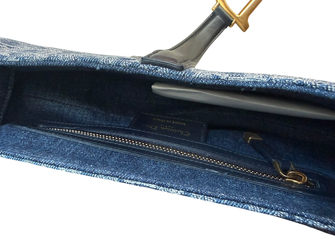 Christian Dior Saddle Bag Denim Oblique in Jacquard gefertigt. Limited Edition.