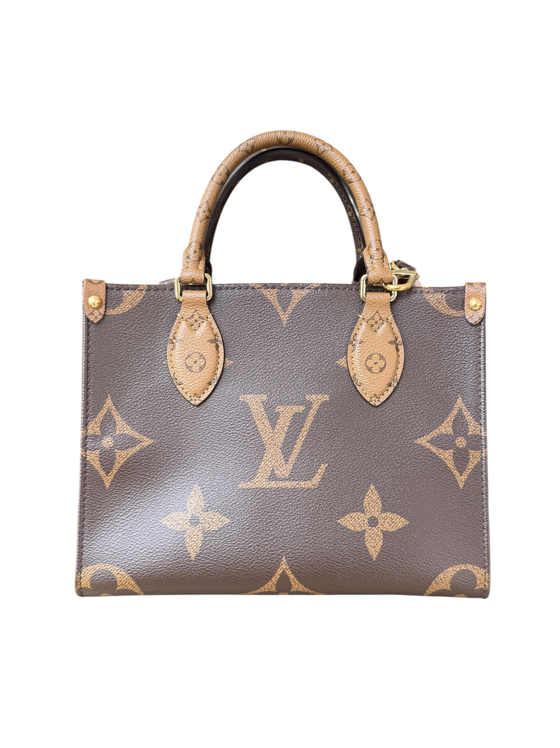 Louis Vuitton On-The-Go pm in Monogram Canvas Reverse mit abnehm- und verstellbarem breitem Schulterriemen mit Coin.
