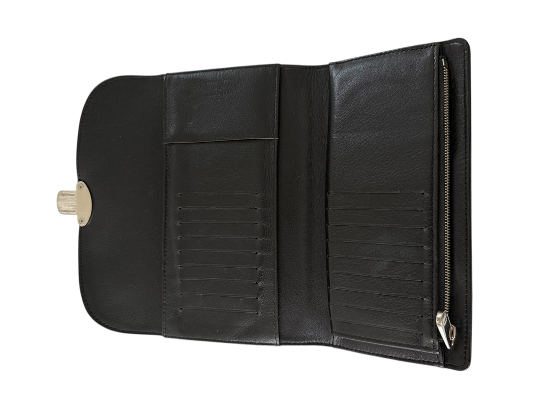 Louis Vuitton Amelia Geldbörse Mahina aus schwarzem, weichem Kalbleder