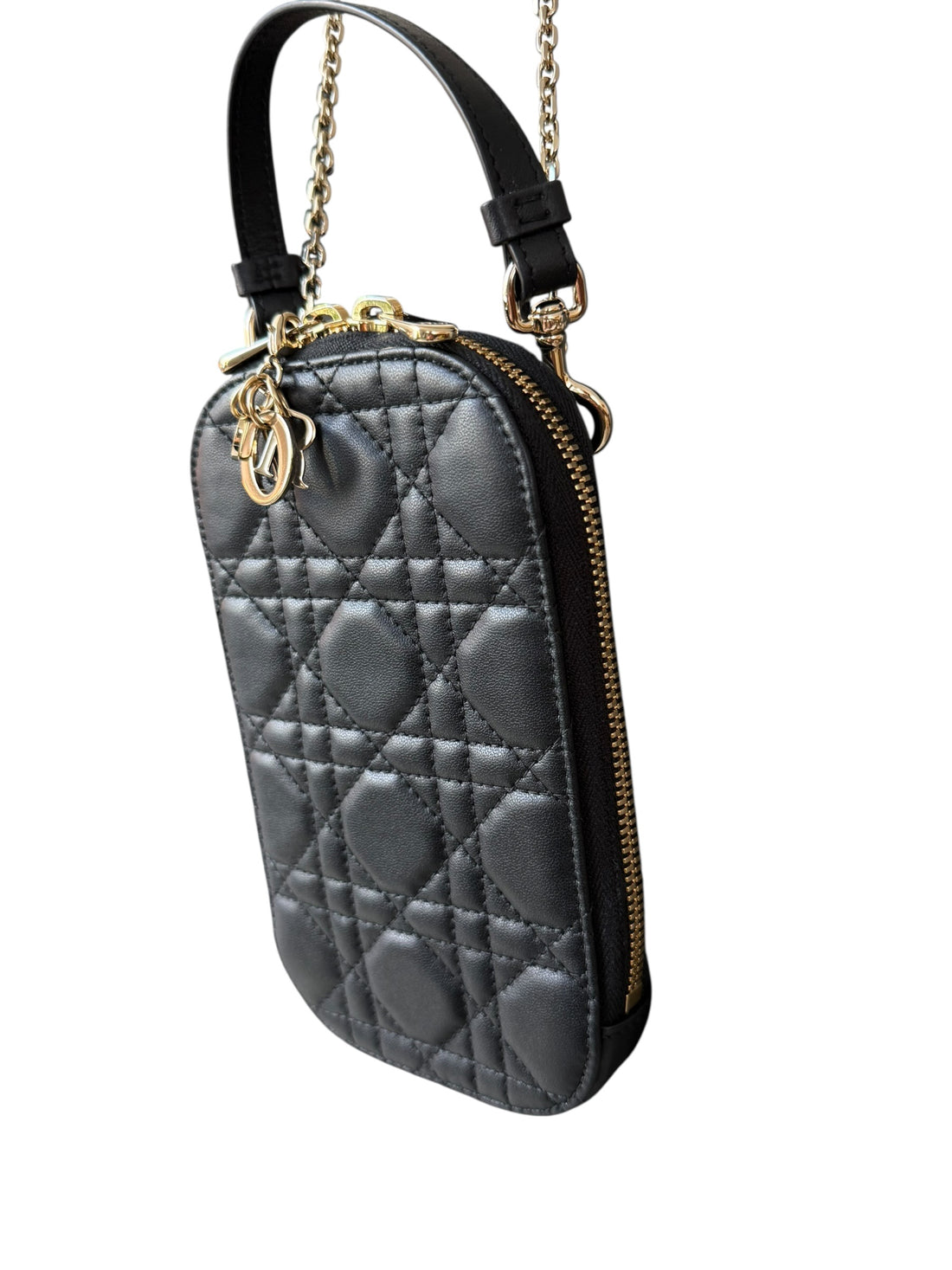 Lady Dior Call’in Dior Smartphone-Hülle Handyhülle aus Cannage Lammleder in Schwarz