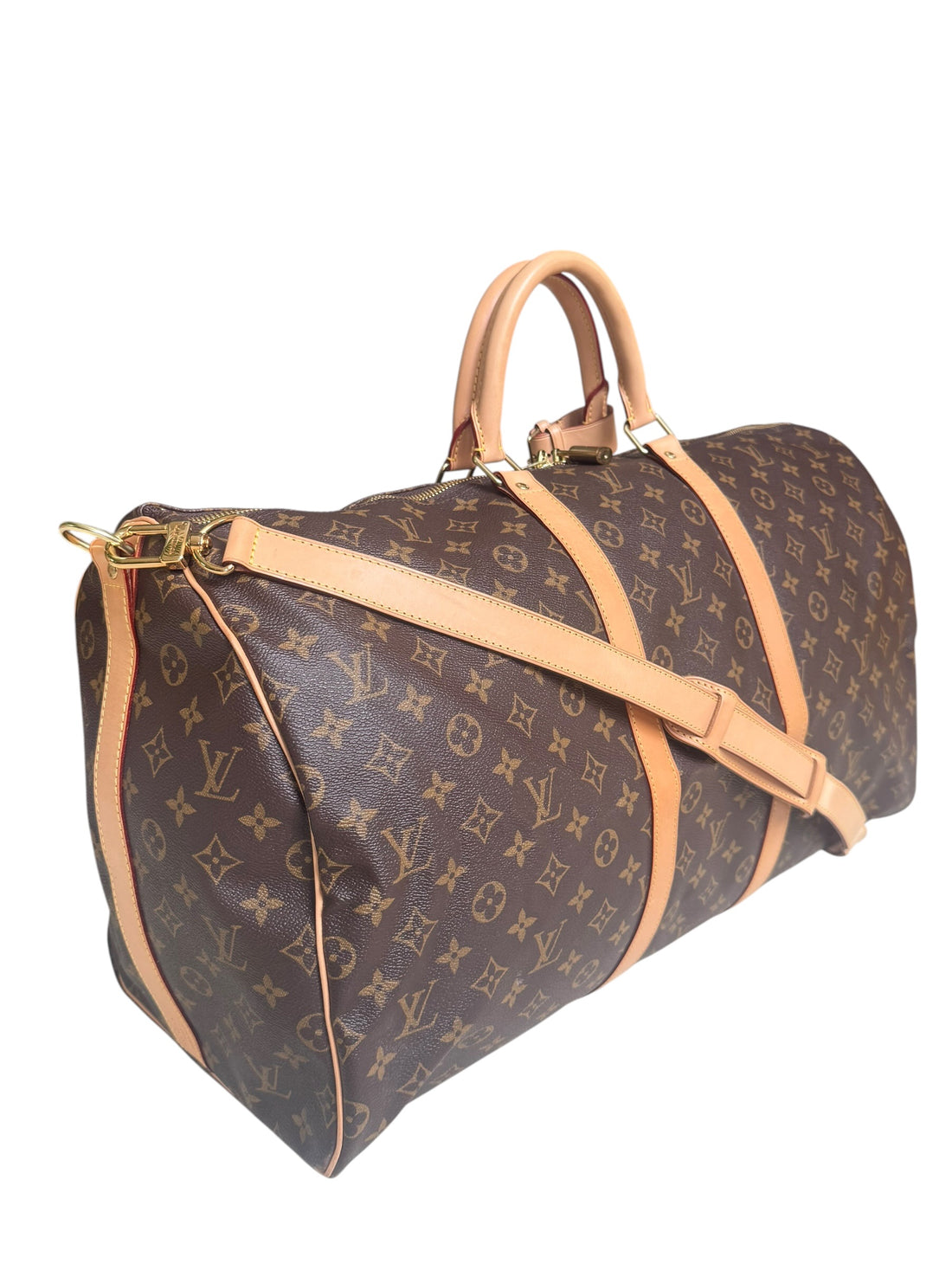 Louis Vuitton Keepall 55 in Monogram Canvas mit abnehmbarem und verstellbarem Schulterriemen
