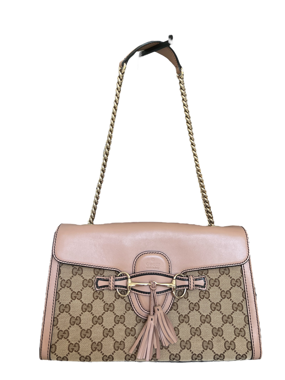 Gucci Emily Schultertasche aus nudefarbenem Leder