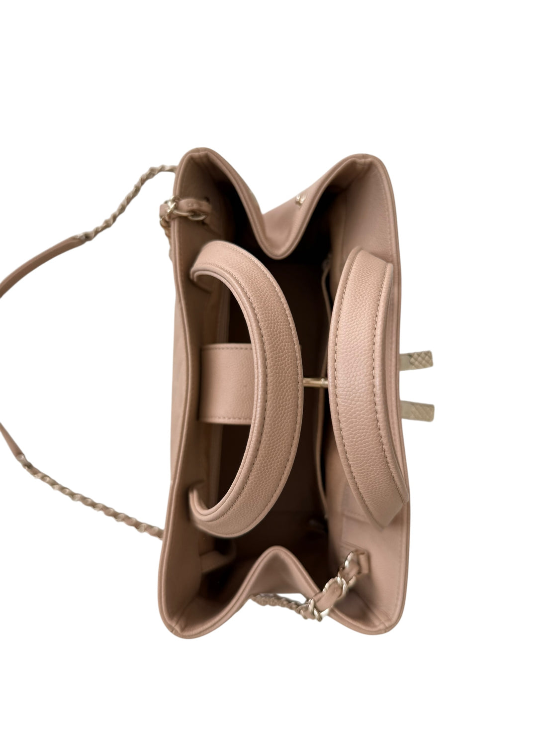 Chanel Business Affinity Bag aus beigefarbenem Kaviarleder