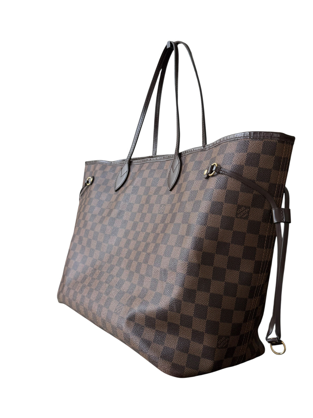 Louis Vuitton Neverfull GM in Damier Ebene mit abnehmbarer Pochette.