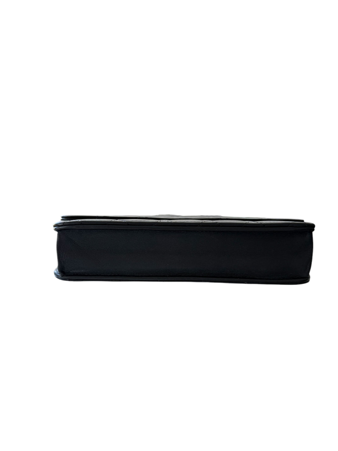 Chanel WOC Wallet on Chain aus schwarzem Lammleder und silberfarbener Hardware