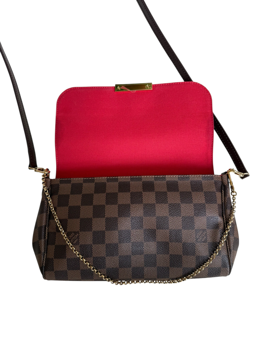 Louis Vuitton Favorite in Damier Ebene mit abnehmbarer Kette