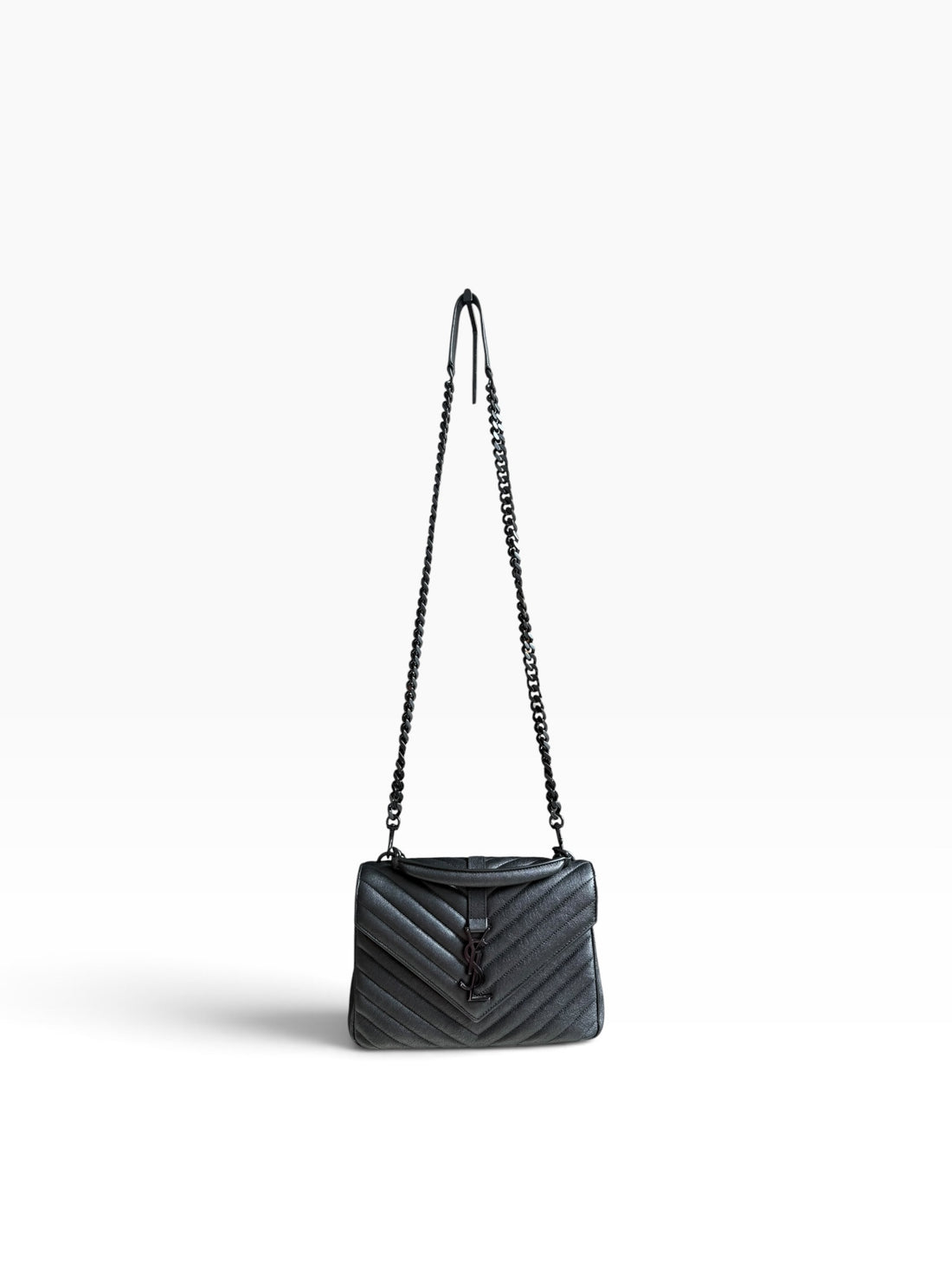 Borsa YSL Saint Laurent College Medium tutta nera (all black)