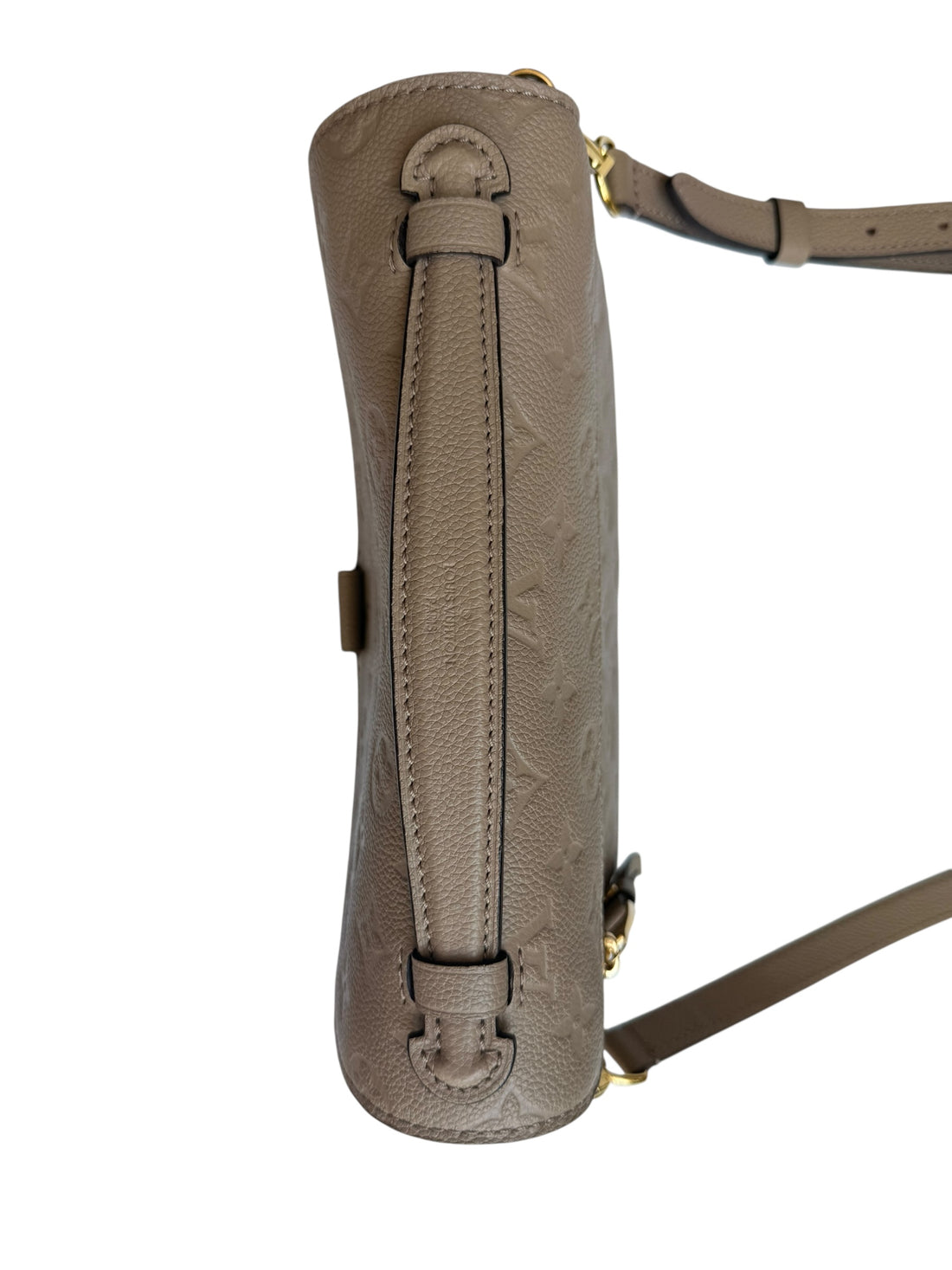 Louis Vuitton Metis Pochette Monogram Empreinte Leder in tourterelle