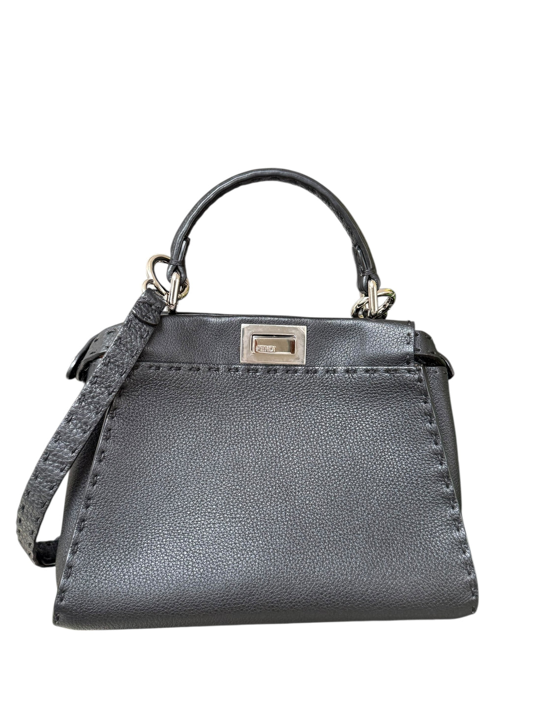 Peekaboo Mini Tasche Selleria in schwarz mit 1048 handgefertigten Nähten