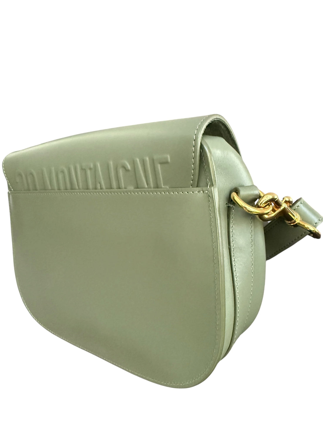 Sac porté épaule Bobby de Christian Dior en cuir de veau vert sauge avec détails en métal doré CD.